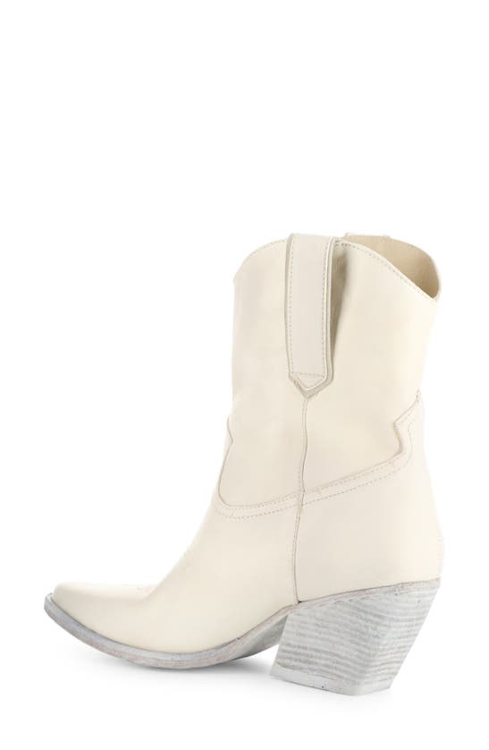 Shop Fly London Wofy Pointed Toe Western Boot In Off White Velvet