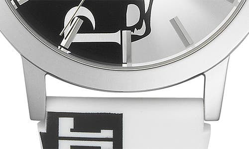 Philipp Plein Sport Three-hand Quartz Silicone Strap Watch, 44mm In White/ip Stainless Steel