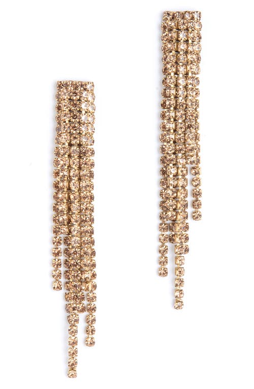 Shop Deepa Gurnani Elisa Crystal Linear Drop Earrings In Gold