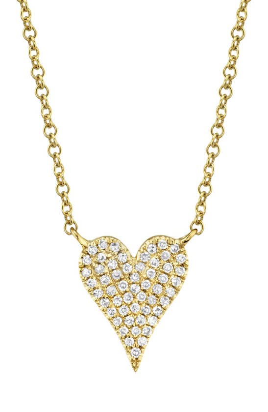 Ron Hami 14k Yellow Gold Pavé Diamond Heart Pendant Necklace | ModeSens