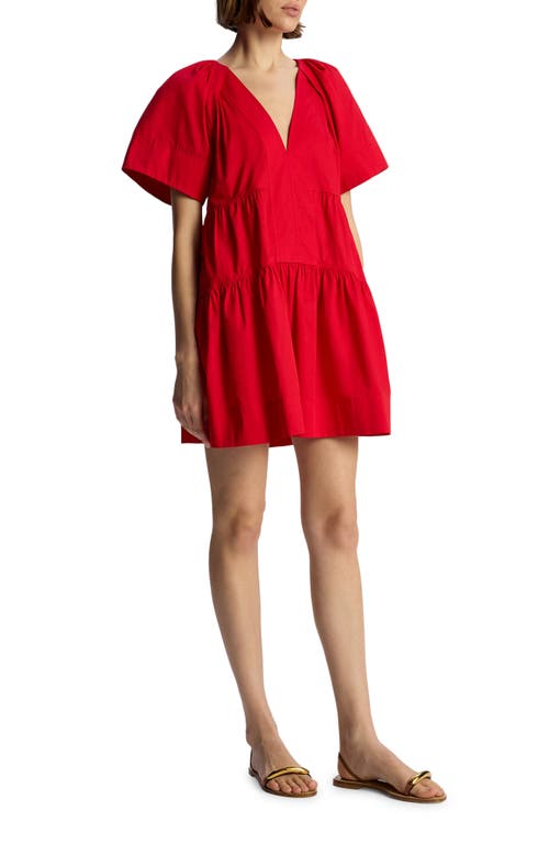 Shop A.l.c . Camila Tiered Cotton Poplin Minidress In Rouge