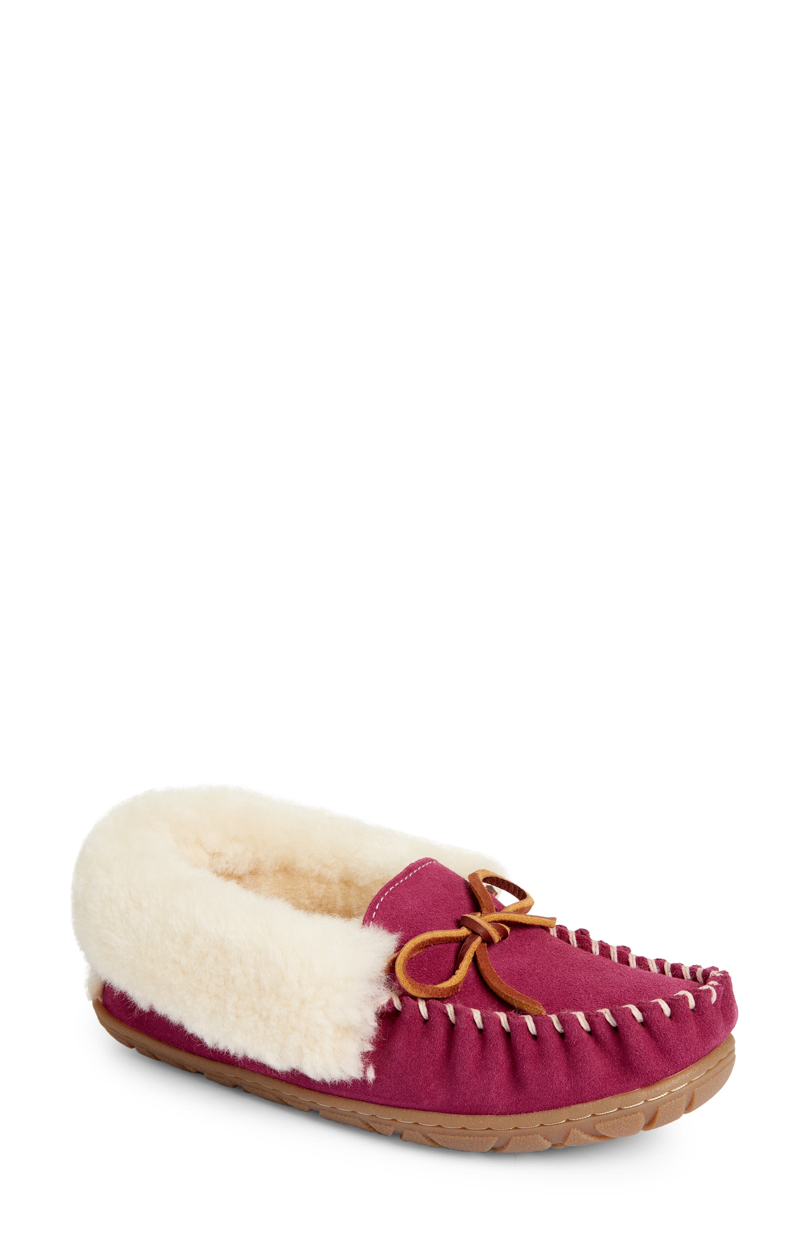 pink moccasin slippers for women