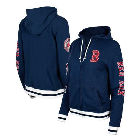 Women's Starter Navy/Red Boston Red Sox Playmaker Raglan Pullover Sweatshirt  