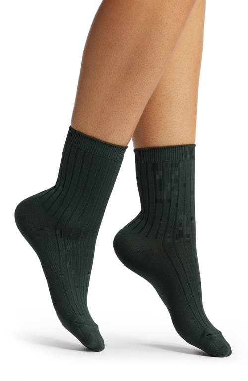 Her Cotton Blend Rib Crew Socks in Peacock