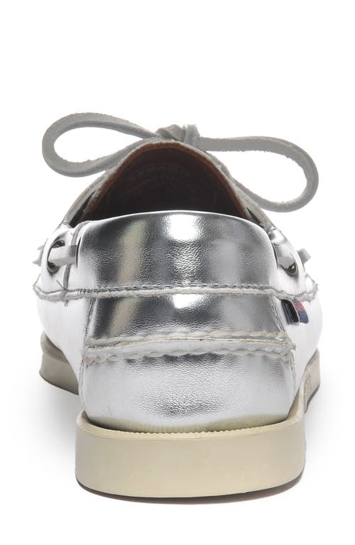 Shop Sebago Docksides Portland Boat Shoe In Silver