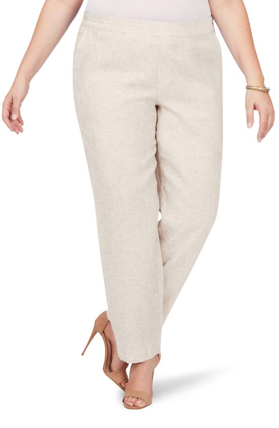 Foxcroft Livingston Linen Pants In Flax