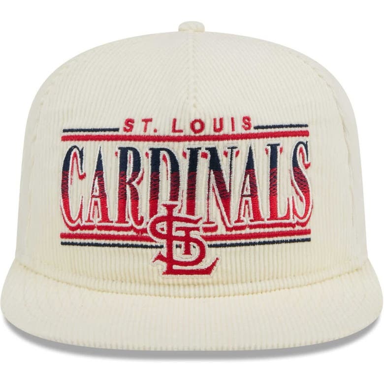 Shop New Era Cream St. Louis Cardinals Throwback Bar Golfer Corduroy Snapback Hat