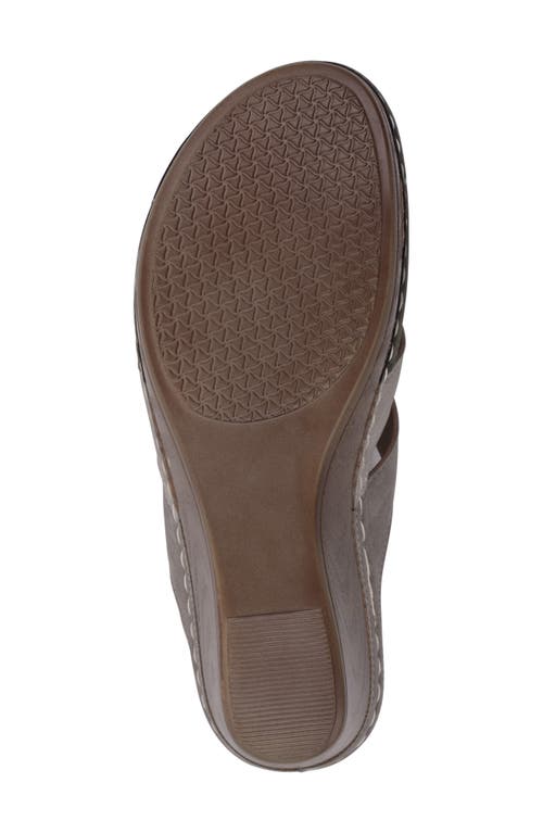 Shop Good Choice New York Delores Platform Wedge Slide Sandal In Khaki Multi