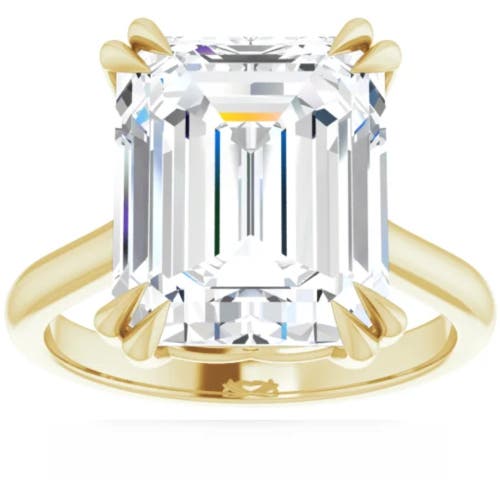 Bliss Diamond Certified 5ct Emerald Cut Diamond Designer Engagement Ring Lab Grown 14k Gold In 14k Yellow Gold