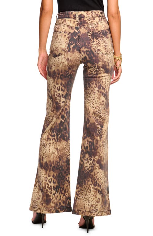 Shop Ramy Brook Tyra Leopard Print Flare Jeans In Leopard Denim