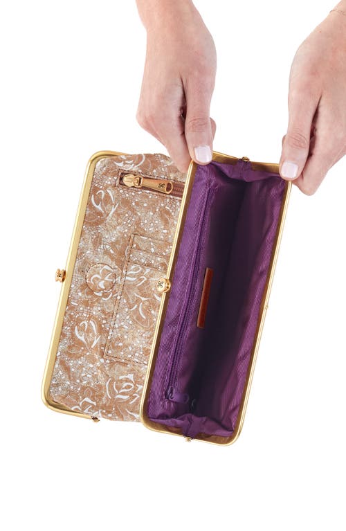 Hobo Lauren Leather Double Frame Clutch In Gilded Petals
