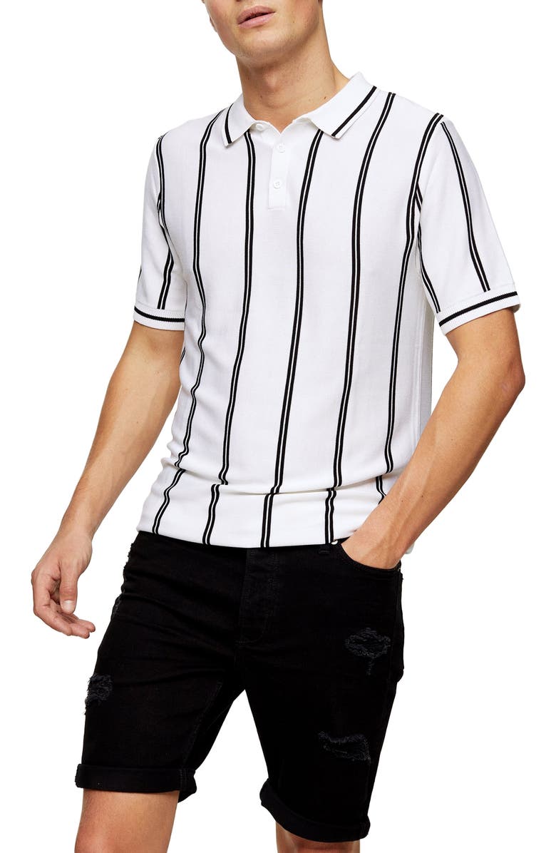 TOPMAN Ripped Skinny Fit Denim Shorts, Main, color, BLACK