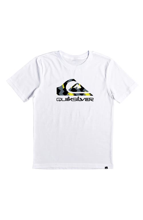 Quiksilver Kids' In Waves Cotton Graphic Logo Tee in White