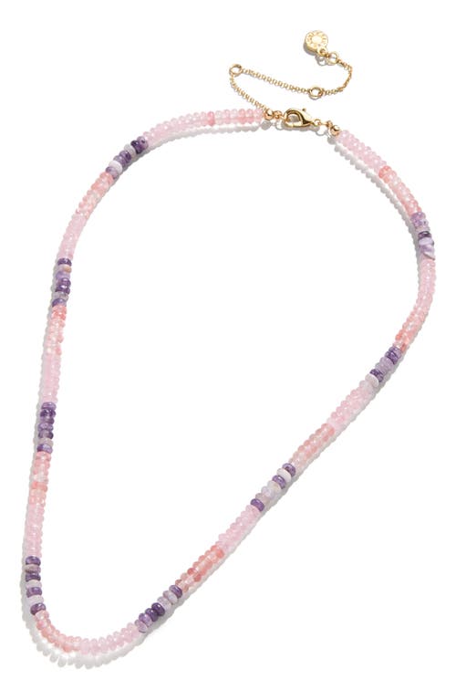 Shop Baublebar Moonstone Beaded Necklace In Blush