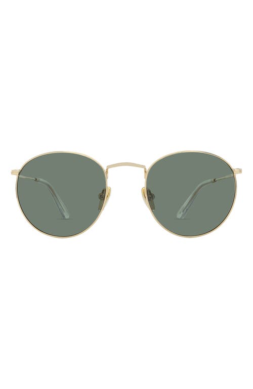 The Hawkins Polarized Round Sunglasses in Gold-Green