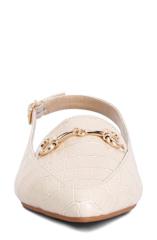 London Rag Trempe Croc Slingback Flat Sandals In Taupe