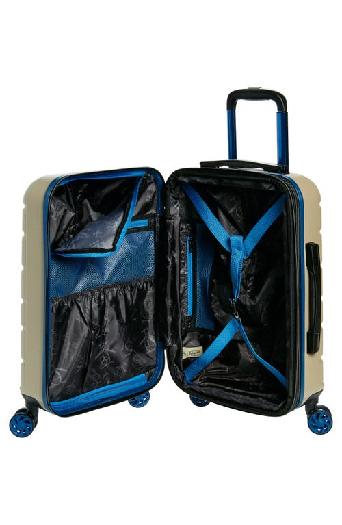 Shop Original Penguin Crimson 21" Hardside Spinner Suitcase In Travertine/blue
