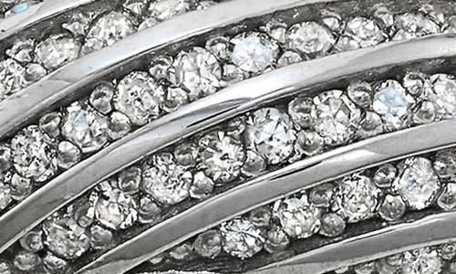 Fzn Sterling Silver Pavé Diamond Band Ring In White