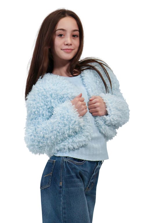 Shop Habitual Kids Kids' Shaggy Cardigan In Light Blue