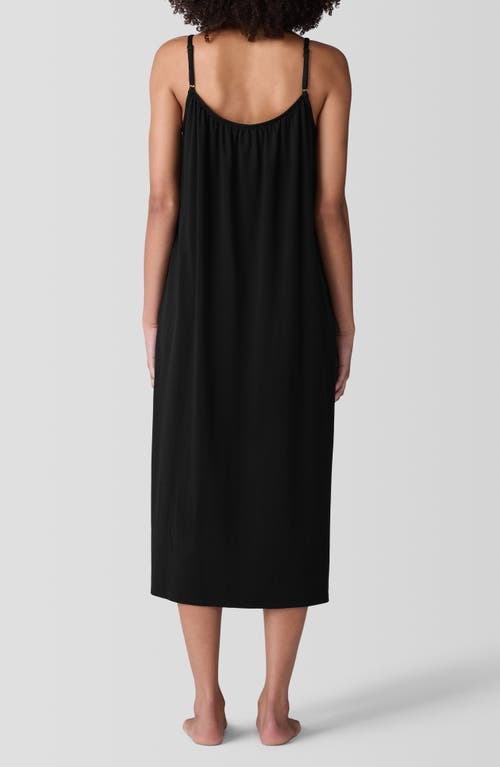 Shop Eileen Fisher Sleep Organic Cotton Cami Midi Dress In Black