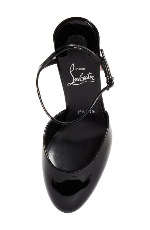 Shop Christian Louboutin Jane Quarter Strap Pump In Black/lin Black