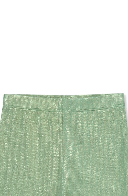 Shop Peek Aren't You Curious Kids' Lara Glitter Stretch Cotton Leggings In Green