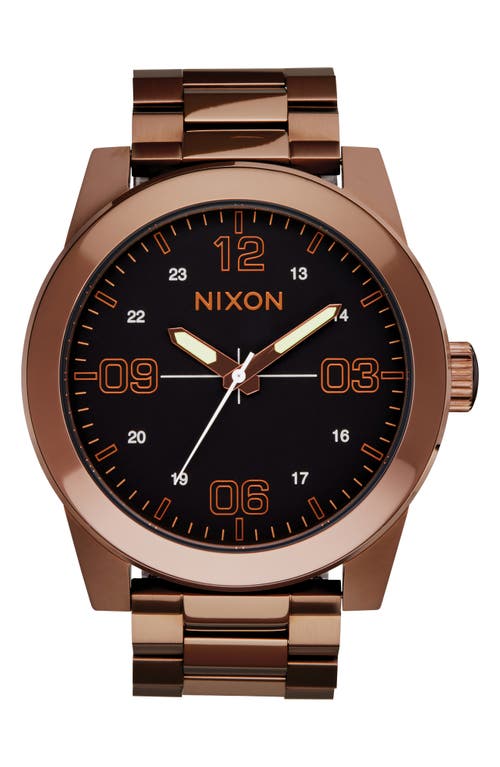 Shop Nixon The Corporal Bracelet Watch, 48mm In Chocolate/dark Roast