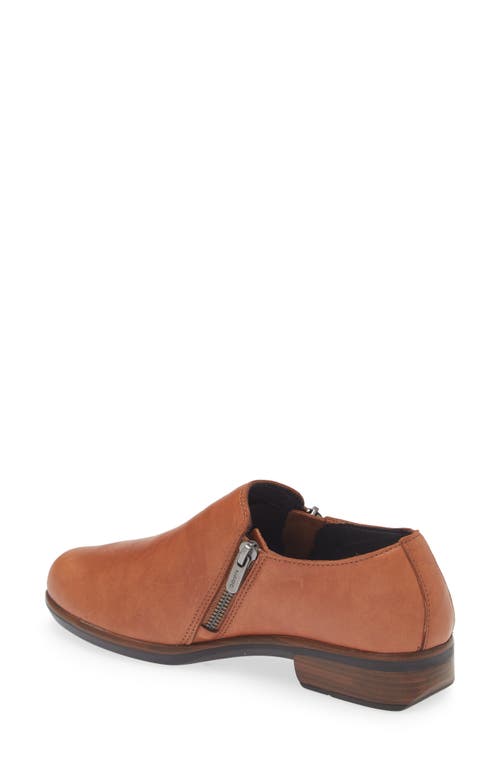 Naot Autan Zip Loafer In Brown Peanut Leather