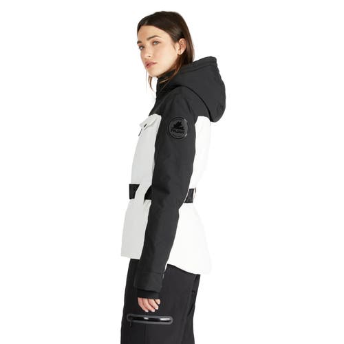 Pajar Women's Active Collection Logo Belted Hooded Zip Up Jacket In White Op