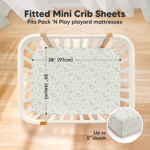 Keababies 2-pack Isla [protect+] Waterproof Mini Crib Sheets In Pine Grove
