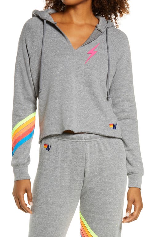 Aviator Nation Bolt Chevron Hoodie in Heather/Neon Rainbow at Nordstrom, Size Large