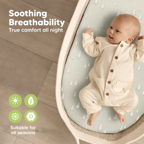 Keababies 2-pack Soothe Fitted Bassinet Sheets In Pine Grove