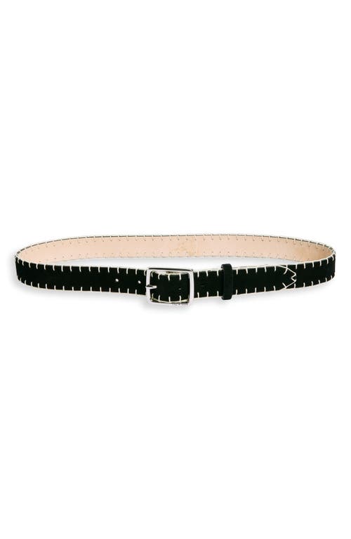 Shop Rag & Bone Whipstitch Boyfriend Leather Belt In Blksd