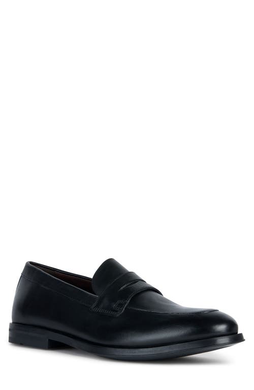 Geox Decio Water Resistant Penny Loafer Black at Nordstrom,