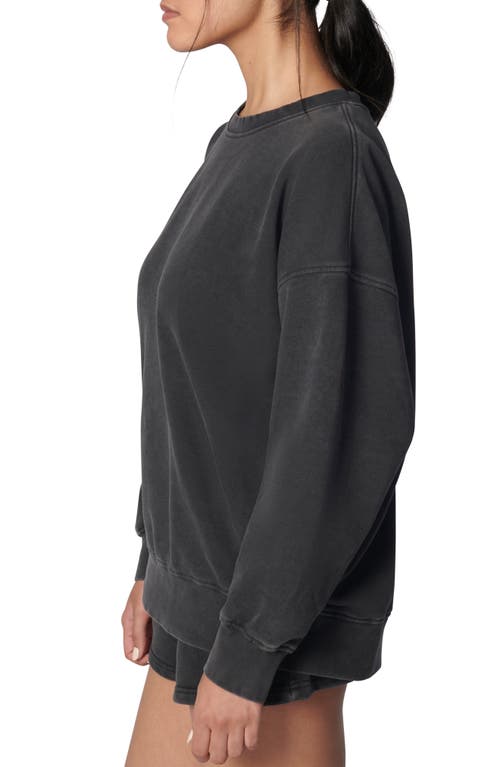 Shop Florence By Mills Oversize Crewneck Cotton Blend Sweatshirt In Washed Black