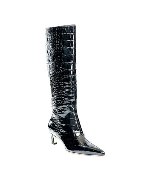 Shop Allegra James Bella Embossed Boot In Black