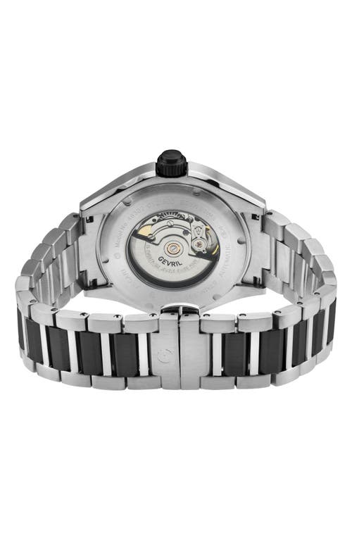 Shop Gevril Ascari Three-hand Automatic Stainless Steel Bracelet Watch, 42mm In Two Tone/black