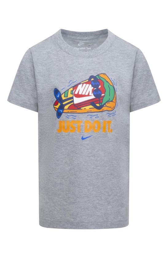 Shop Nike Kids' Boxy Graphic T-shirt In Dark Grey Heather
