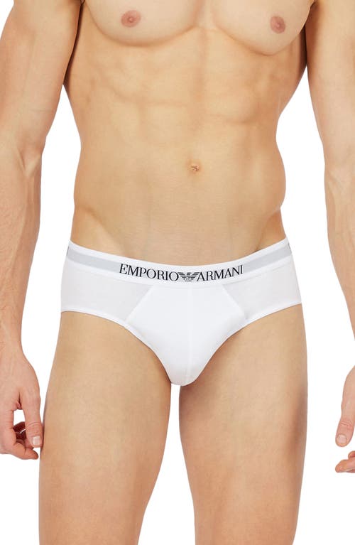 Shop Emporio Armani 3-pack Cotton Briefs In White/white/white