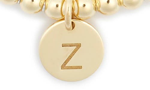 Meshmerise Initial Charm Ball Stretch Bracelet In Yellow-z