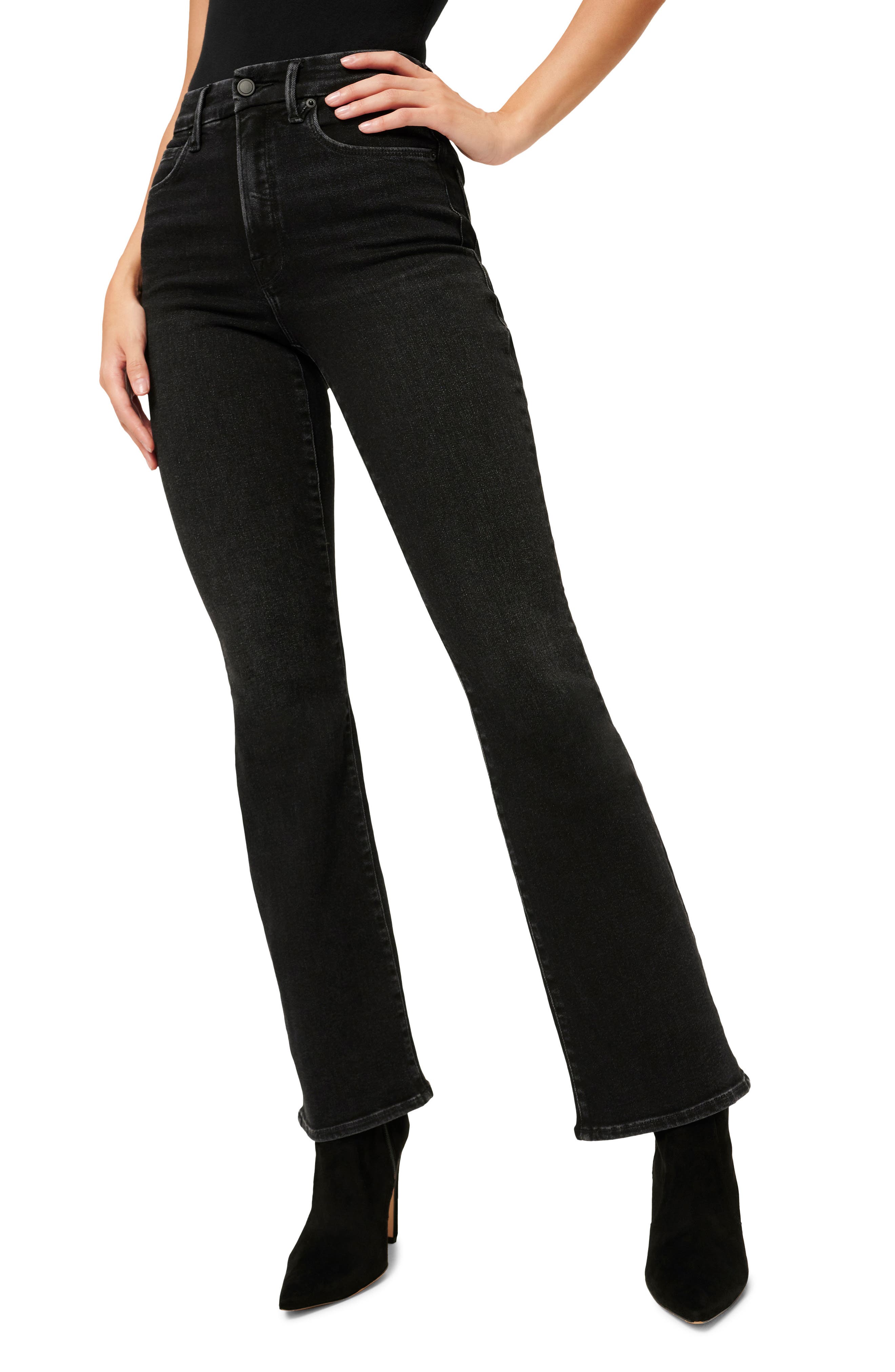 ZITY Jeans for Women/High Waist Bootcut Boyfriend Basic Bootcut Jeans Black 