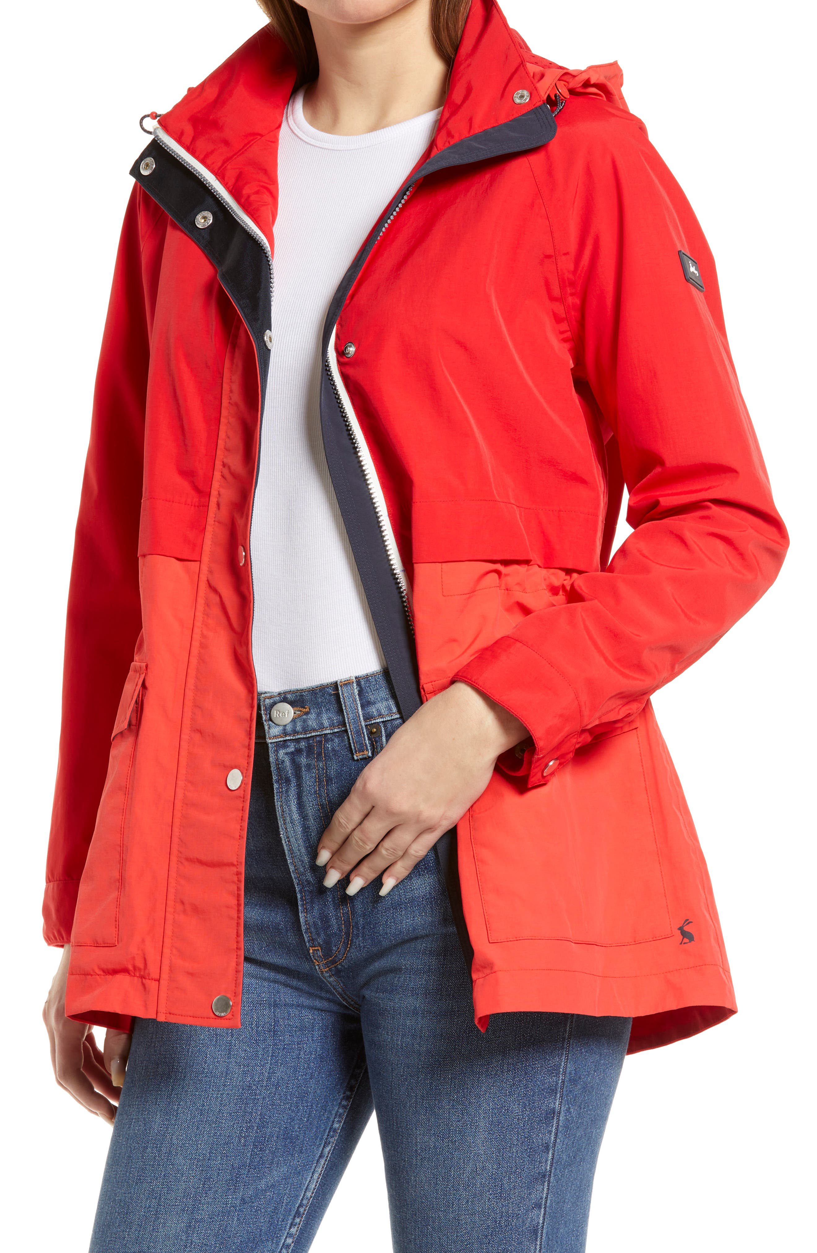 long red waterproof coat