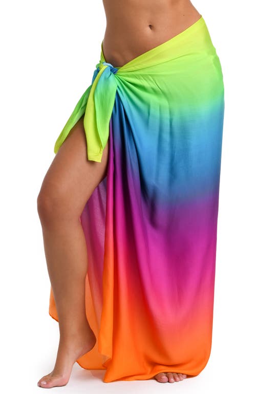 Shop La Blanca Setting Cover-up Pareo In Blue Rainbow Multi