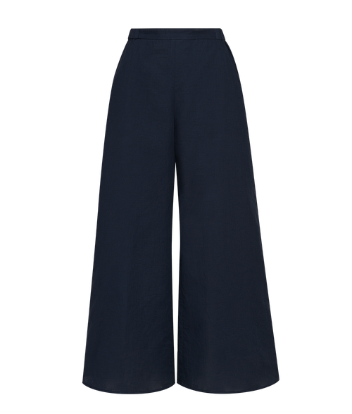 Ansea The Gauze Wide Leg Pant In Navy