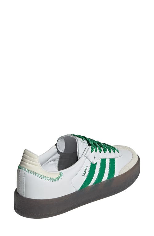 Shop Adidas Originals Adidas Sambae Sneaker In White/green/off White