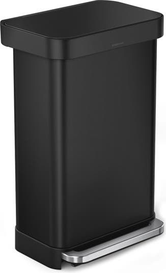 45L plastic rectangular step can with liner pocket - simplehuman