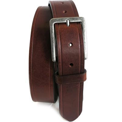 Boconi Embossed Leather Belt, Cognac