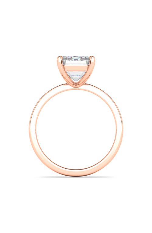 Hautecarat Emerald Cut Lab Created Diamond Ring In 3.00 Ctw 18k Rose Gold