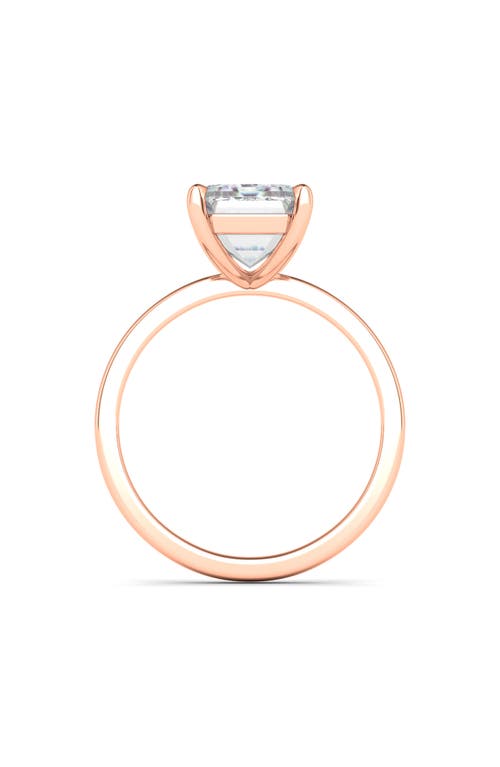 Shop Hautecarat Emerald Cut Lab Created Diamond Ring In 3.00 Ctw 18k Rose Gold