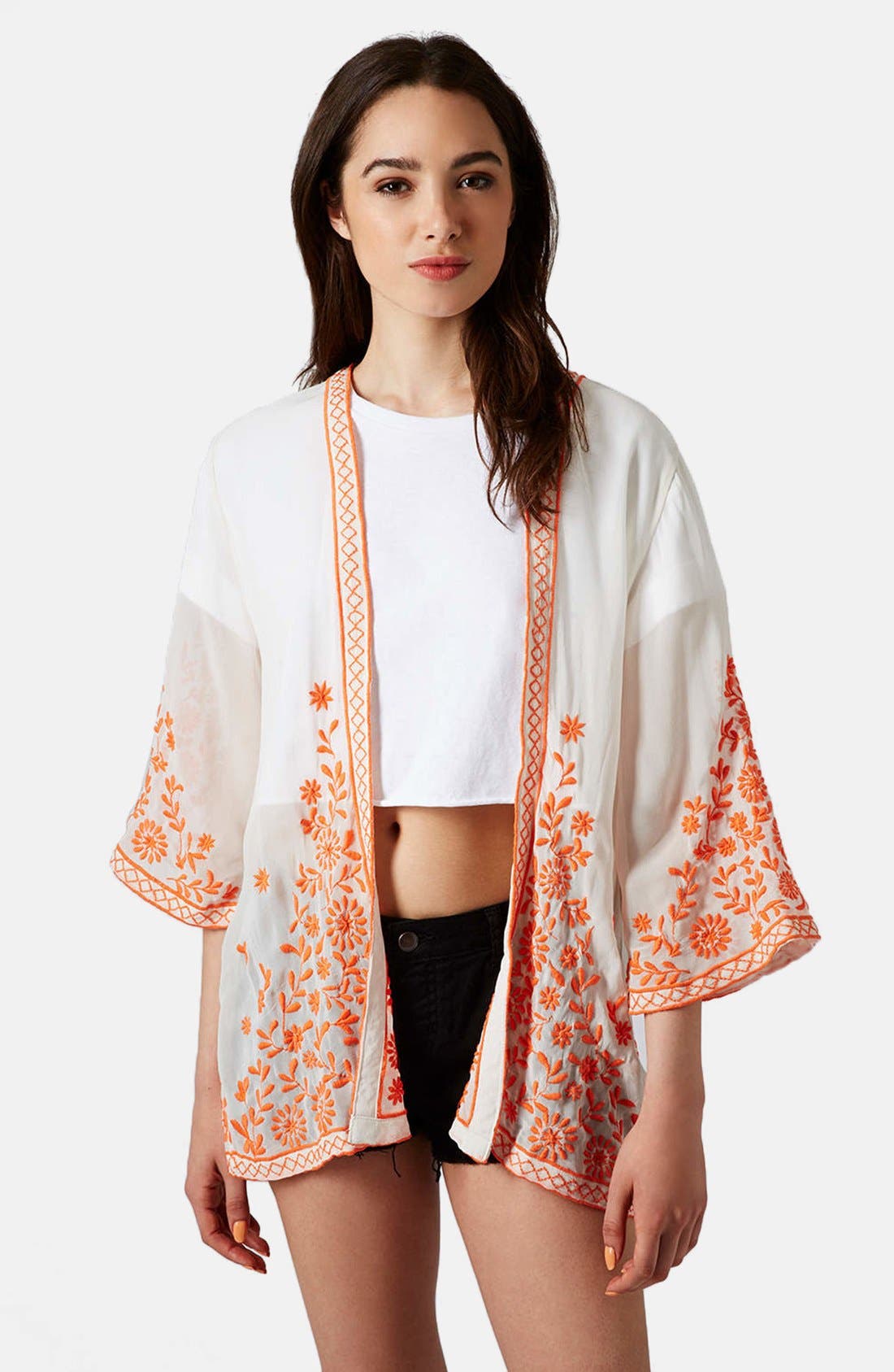 'Trailing Flower' Embroidered Kimono Jacket Nordstrom